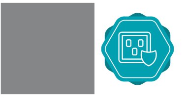 Beyaz arkaplanda izole edilmiş dalga koruma simgeleri, vektör illüstrasyonu 