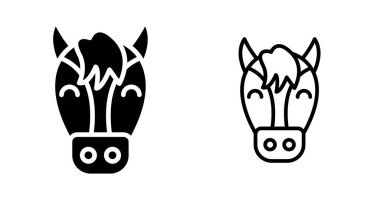 Beyaz arkaplanda izole edilmiş at başı simgeleri 