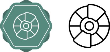 Pasta grafiği bilgi simgesi. Bölümlerle veya parçalarla çember çizimi yapın. Bilgi, veri analizi, web tasarımı, ui veya sunum için bölümlü çemberler. Vektör illüstrasyonu.