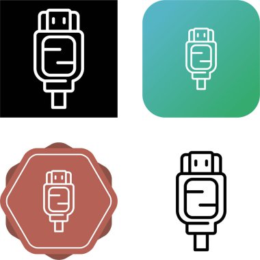 Hdmi Vektör Simgesi Beyaz Arkaplanda izole edildi. Yüksek Kaliteli Düz Stil Modern Görüntü Yüksek Tanımlı Kablo Sembolü