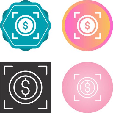 Dolar madeni para simgesi vektör çizimi
