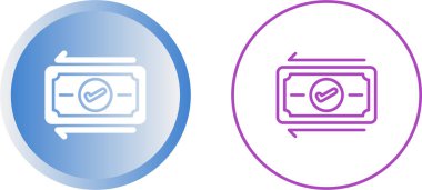 Nakit vektör simgesi. Nakit ya da indirim tabelası. Para iadesi ya da iade garantisi illüstrasyonu izole edildi. Çizgi siyah ödül sembolü