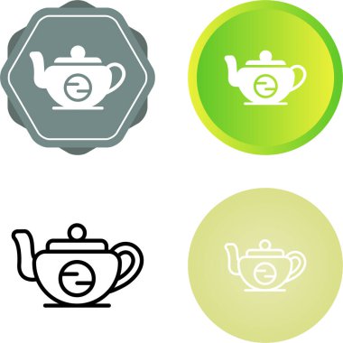 çaydanlık simgeleri, vektör illüstrasyonu, tasarım