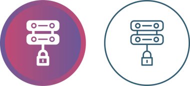 Beyaz arkaplandaki sunucular ve kilitler, vektör illüstrasyonu          