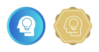 Ampul simgelerine sahip baş, vektör illüstrasyonu