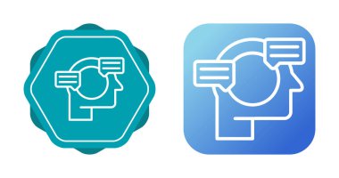 Doğal Dil İşleme Simgesi Basit Düz İllüstrasyon