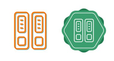 Geometrik yeşil rozetli renkli sunucu simgeleri
