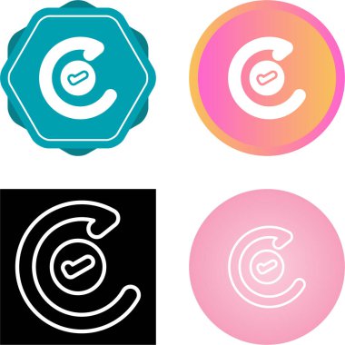 Beyaz arkaplan, vektör illüstrasyonunda izole edilmiş sembol ve daire simgelerini kontrol et 