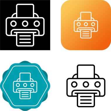 Yazıcı simgeleri ayarlandı. Web basit illüstrasyonu