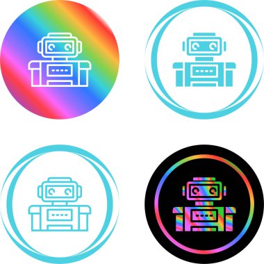 Beyaz arkaplanda izole edilmiş robot simgeleri