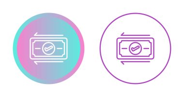 Nakit vektör simgesi. Nakit ya da indirim tabelası. Para iadesi ya da iade garantisi illüstrasyonu izole edildi. Çizgi siyah ödül sembolü