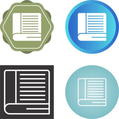 Kitap Basit Simge, Beyaz Arkaplan Vektör İllüstrasyonu