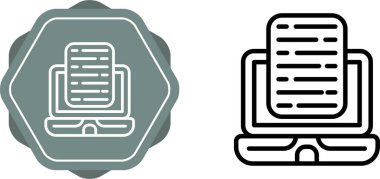 Dizüstü bilgisayarda çevrimiçi test, simgeler ayarlandı, web basit illüstrasyonu