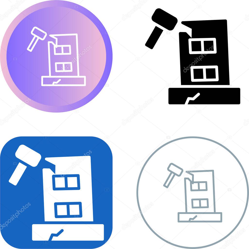 Building Dismantling Vector Icon. Demolition Sign. Isolated Symbol Illustration