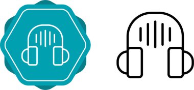 kulaklık simgeleri ayarlandı, vektör illüstrasyonu