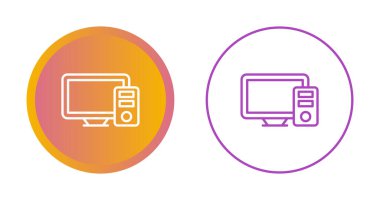 Bilgisayar simgesi ayarlandı. Bilgisayar masaüstü vektör simgeleri, pc simgeleri. 