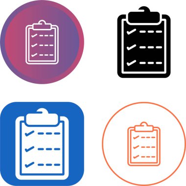 Kontrol listesi simgeleri ayarlandı. Web basit illüstrasyonu