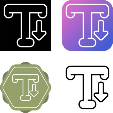 Metin girdi simgesi simgeleri ayarlandı. Tipografi logoti elementi. Basit resimleme 