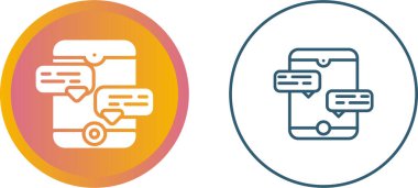 akıllı telefon mesaggin uygulama simgeleri seti, vektör illüstrasyonu basit tasarım