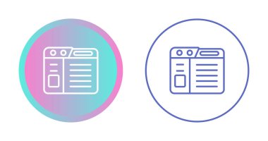 Tarayıcı simgeleri beyaz arkaplanda satır biçimi olarak izole edildi. Vektör illüstrasyonu