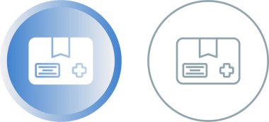 Tıbbi Paket Vektörü Taslak Simge Biçimlendirmesi Beyaz Arkaplanda İzole Edildi 