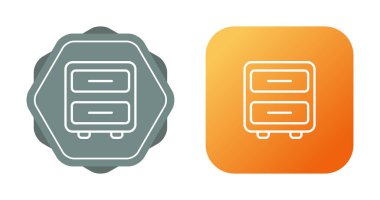 Çekmece simgeleri, vektör illüstrasyonlu dolap