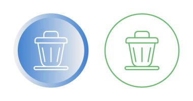 Çöp kutusu düz vektör simgeleri ayarlandı