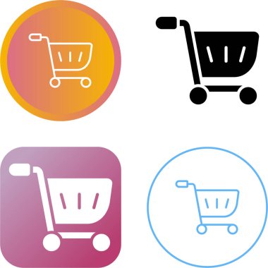 Alışveriş sepeti simgeleri, vektör illüstrasyon 