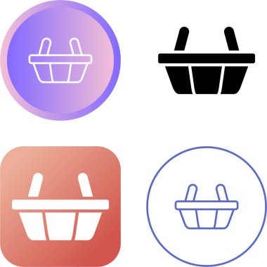 Alışveriş sepeti simgeleri ayarlandı, vektör illüstrasyonu 