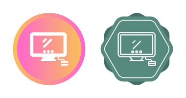 Beyaz arkaplanda fare simgeleri olan bilgisayar ekranları, vektör illüstrasyonu 