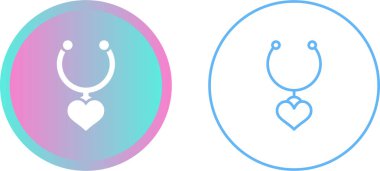 kalp şekilli kolye simgeleri izole edilmiş vektör çizimi    