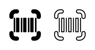 Barkod Tarayıcı simgesi setinin vektör çizimi