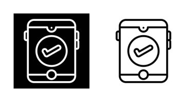 İşaretli web simgesi vektör illüstrasyonlu akıllı telefon