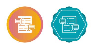 Belge açıklama simgeleri ayarlandı, vektör illüstrasyonu 