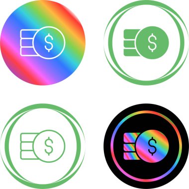 Uygulama için dolarları olan renkli grafik simgeleri 