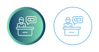 Konuşma balonu vektör illüstrasyonuna sahip ofis çalışanı 