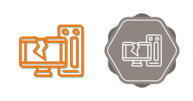 Parçalanmış ekran monitörü, hata veya hasar gösteriyor