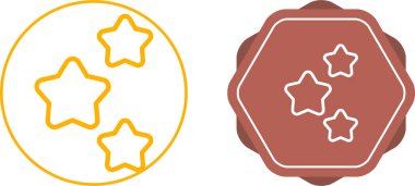 Üç Yıldız Puanlama Simgesi. Oran Yıldızları İşareti Beyaz Arkaplanda İzole Edildi 