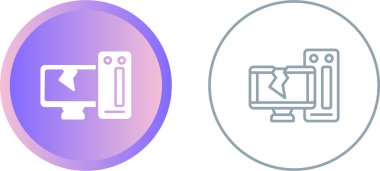 Parçalanmış ekran monitörü, hata veya hasar gösteriyor