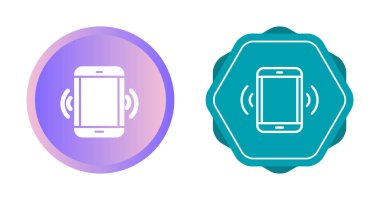Kablosuz teknoloji düğmeleri ve kablosuz ikonlu akıllı telefon. vektör illüstrasyonu