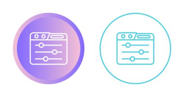Pencerenin içinde gökkuşağı arkaplan içerisindeki kaydırıcıları gösteren simgeler.