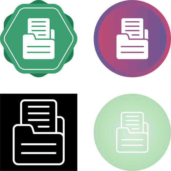 file folder icons set in white background 