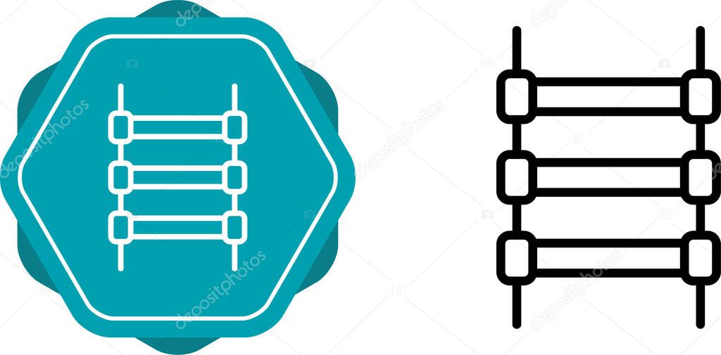 Set of track rails icons isolated on white background, vector illustration