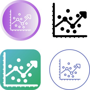 Regresyon analiz simgeleri ayarlandı, vektör illüstrasyonu 