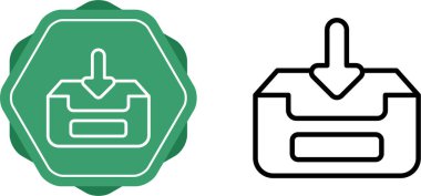 Beyaz arkaplanda izole edilmiş gelen kutusu simgeleri kümesi, vektör illüstrasyonu  