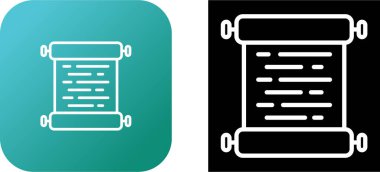 Eski parşömen simgesi, vektör illüstrasyonu basit tasarım
