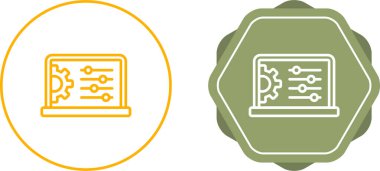 dizüstü bilgisayar ayarları web simgesi vektör çizimi