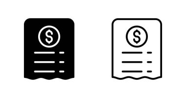 Alınan fatura vektör illüstrasyonunda dolar işareti simgesi 