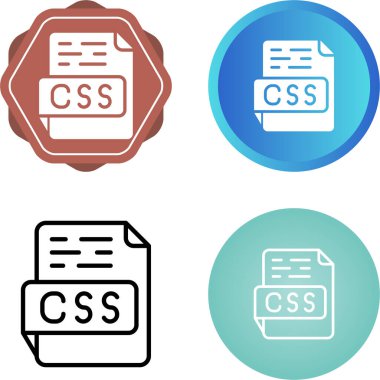 CSS dosya biçimi simgeleri, vektör illüstrasyonu