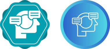 Doğal Dil İşleme Simgesi Basit Düz İllüstrasyon